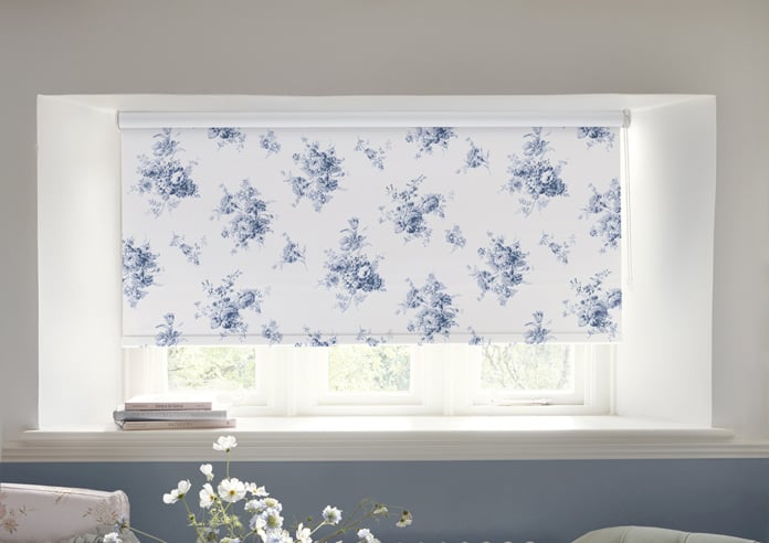 Shabby Chic by Rachel Ashwell Sunbleached Floral (Blackout), China Blue - Twist&Fit Roller Blind - Image 3